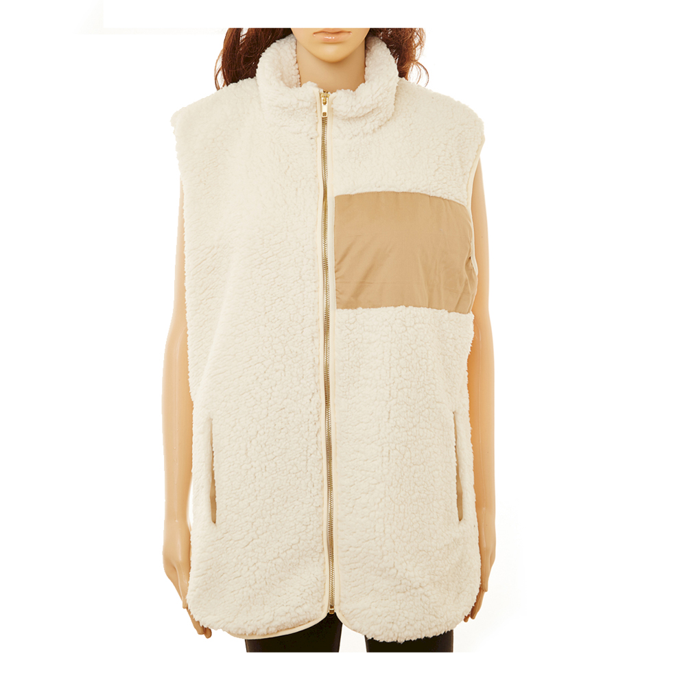 The Coral Palms® Fleece-Lined Sherpa Vest - IVORY - CLOSEOUT