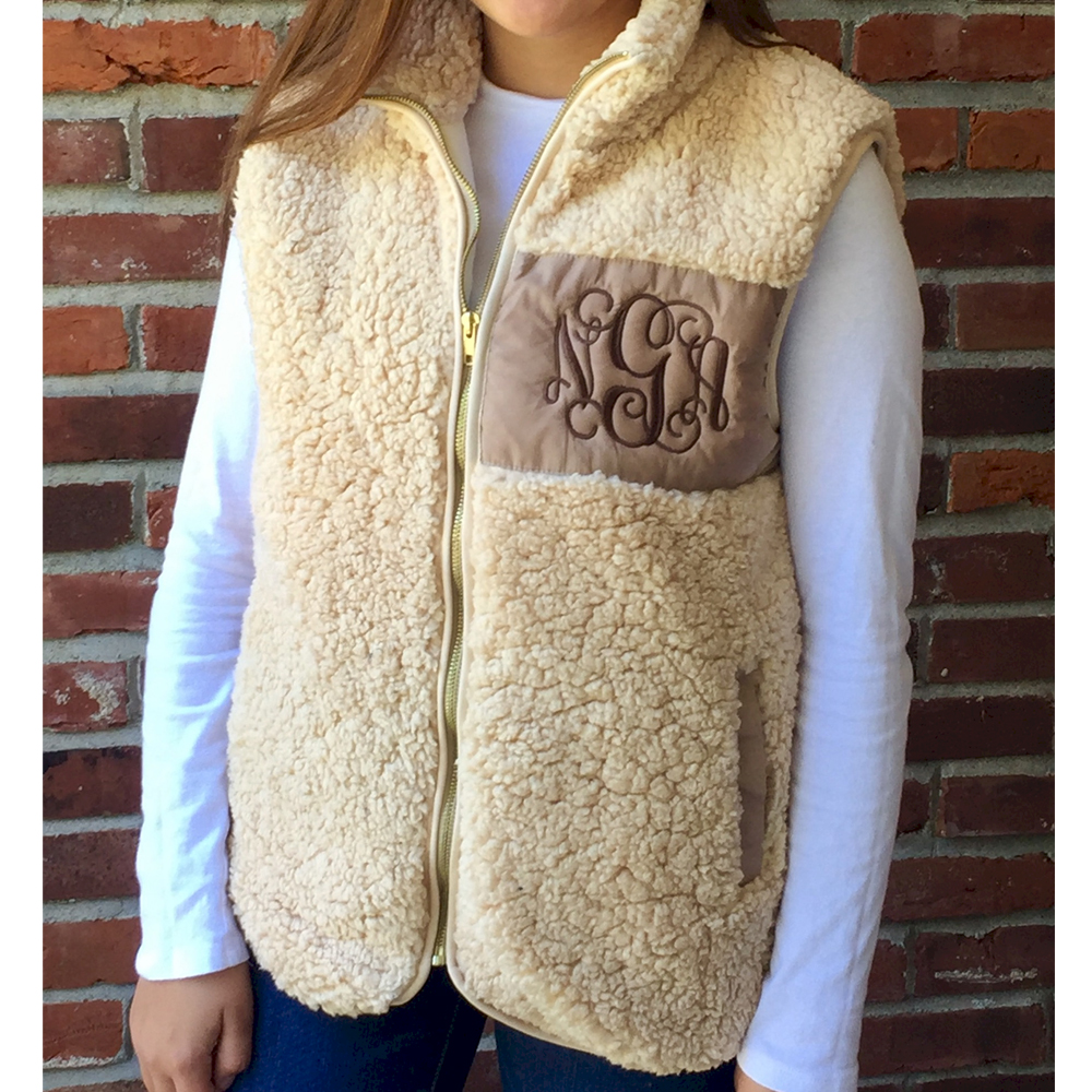 The Coral Palms® Fleece-Lined Sherpa Vest - TAN - CLOSEOUT