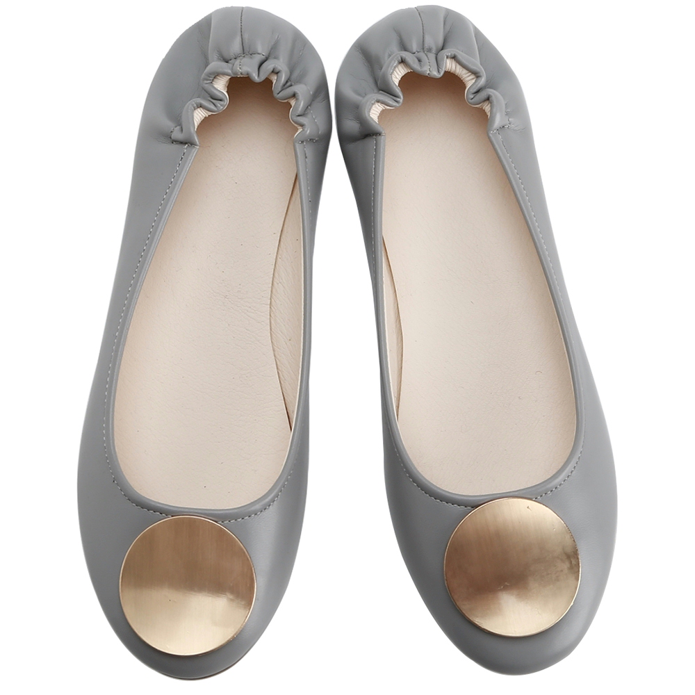 Medallion Ballet Flats - GRAY - CLOSEOUT