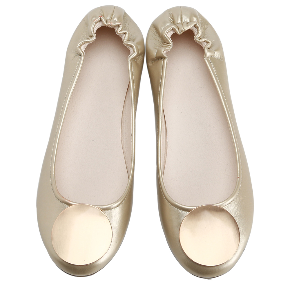 champagne ballerina flats