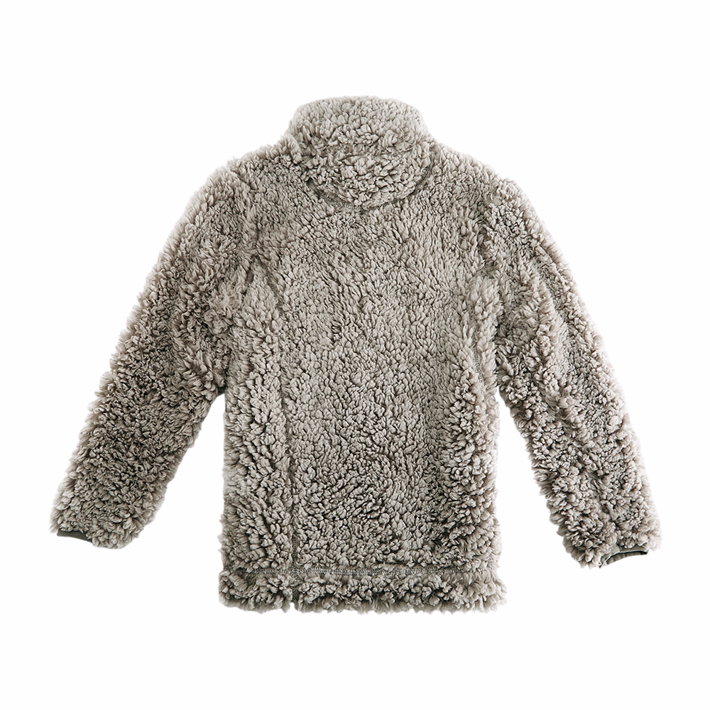The Coral Palms® Frosted Quarter-Zip Sherpa Pullover - GRAY - CLOSEOUT