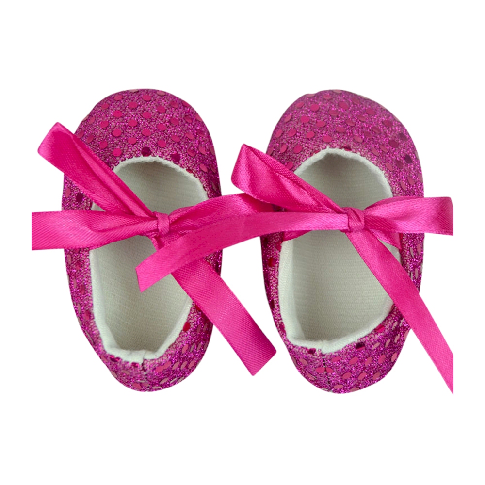 Sequin Baby Crib Shoes - HOT PINK - CLOSEOUT