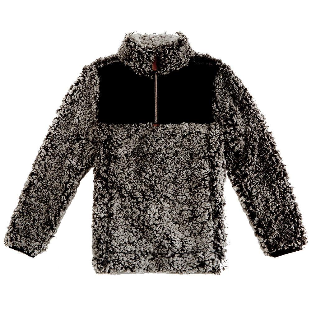 The Coral Palms® Kid's Frosted Quarter-Zip Sherpa Pullover - BLACK - CLOSEOUT