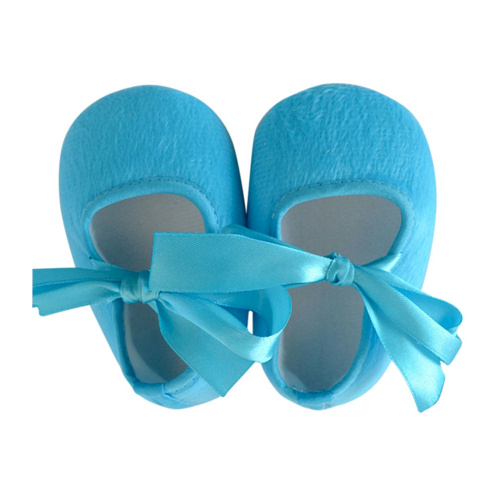 Soft & Fuzzy Baby Crib Shoes - TURQUOISE - CLOSEOUT
