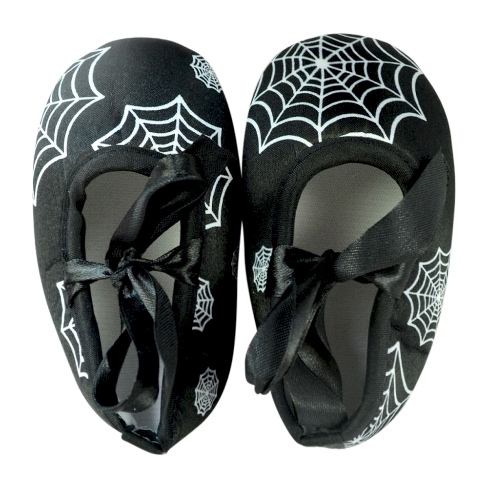 Halloween Print Baby Crib Shoes - SPIDER WEB - CLOSEOUT