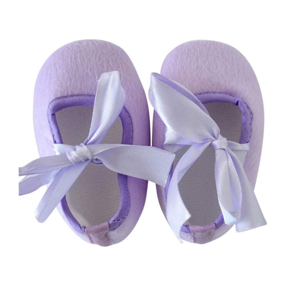 Soft & Fuzzy Baby Crib Shoes - LAVENDER - CLOSEOUT
