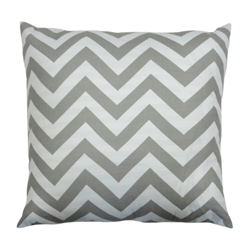 Throw Pillow Cover in Chevron Print - LIGHT GRAY - CLOSEOUT
