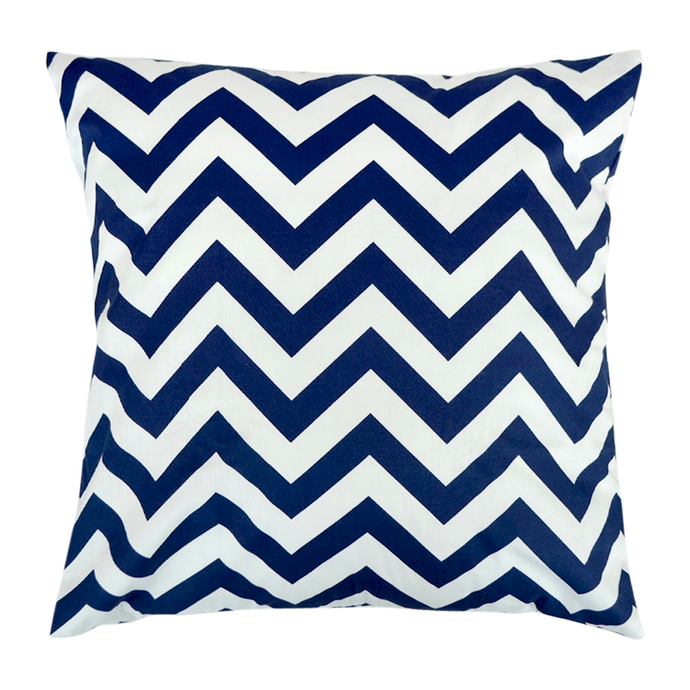 Throw Pillow Cover in Chevron Print - NAVY - CLOSEOUT