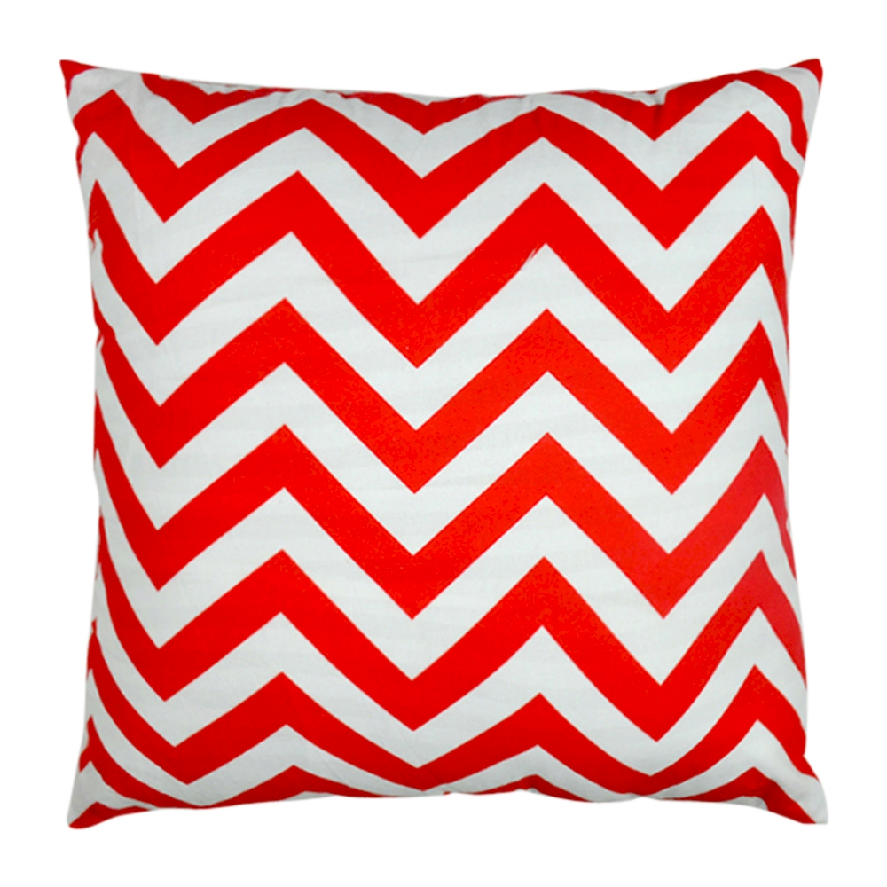 Throw Pillow Cover in Chevron Print - RED - CLOSEOUT