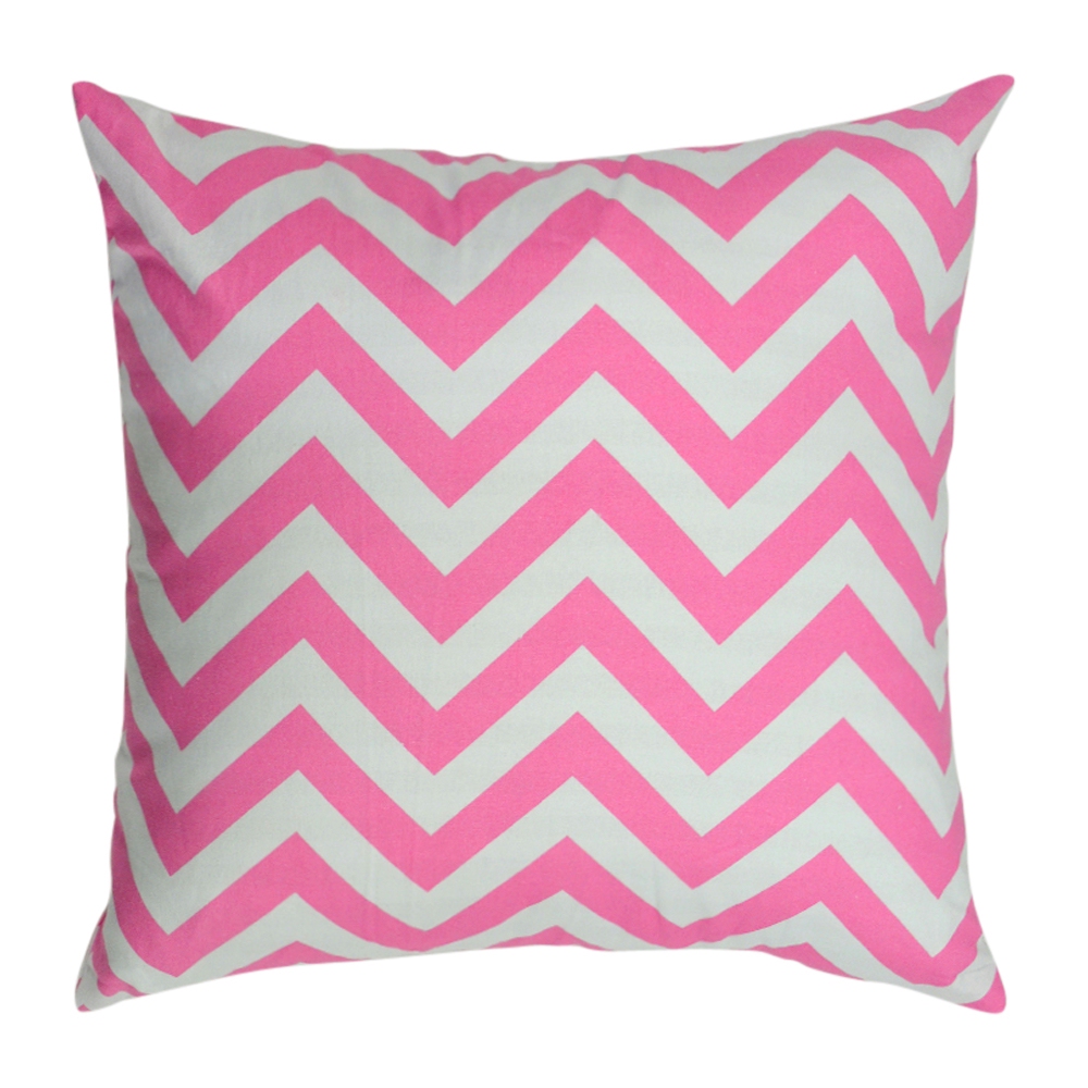 Throw Pillow Cover in Chevron Print - PINK - CLOSEOUT