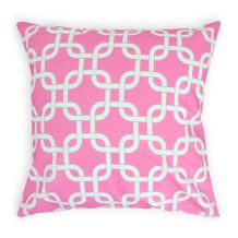 Throw Pillow Cover in Interlocking Shapes Print - PINK - CLOSEOUT