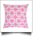 Throw Pillow Cover in Interlocking Shapes Print - PINK - CLOSEOUT