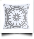 Throw Pillow Cover in Circular Fashion Print - GRAY - CLOSEOUT