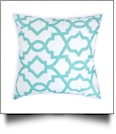 Throw Pillow Cover in Interlocking Geometric Print - AQUA - CLOSEOUT