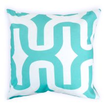 Throw Pillow Cover in Jumbo Geometric Print - AQUA - CLOSEOUT