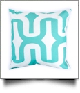 Throw Pillow Cover in Jumbo Geometric Print - AQUA - CLOSEOUT