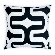 Throw Pillow Cover in Jumbo Geometric Print - BLACK - CLOSEOUT