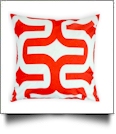 Throw Pillow Cover in Jumbo Geometric Print - RED - CLOSEOUT