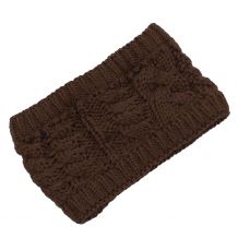 Blank Crochet Cable Knit Stretch Headband - BROWN - CLOSEOUT