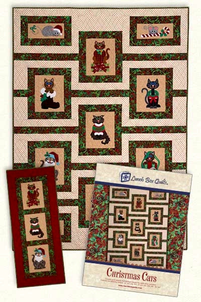 Christmas Cats Embroidery Designs by Lunch Box Quilts - CLOSEOUT