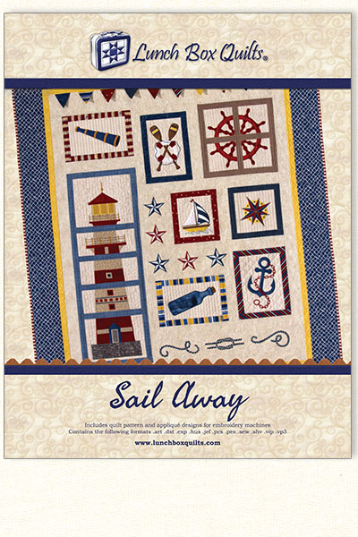 Sail Away Embroidery Designs by Lunch Box Quilts - CLOSEOUT