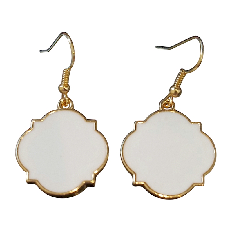 Gold-Tone Moroccan Earrings - WHITE