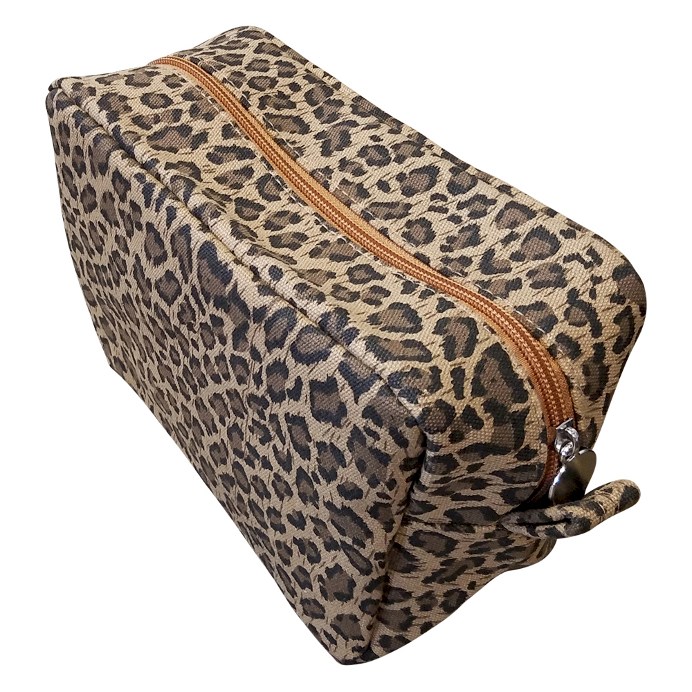 The Coral Palms® Leopard Print Cosmetic Bag