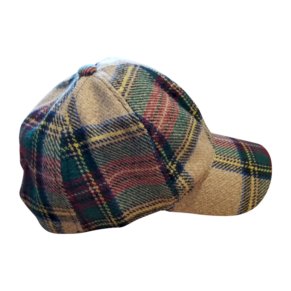 The Coral Palms® Plaid 6 Panel Baseball Hat - CAMEL - CLOSEOUT