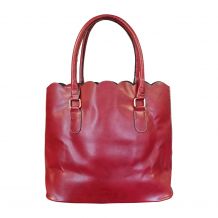 The Coral Palms® Luxurious Scalloped Faux Leather Purse - CRANBERRY - CLOSEOUT