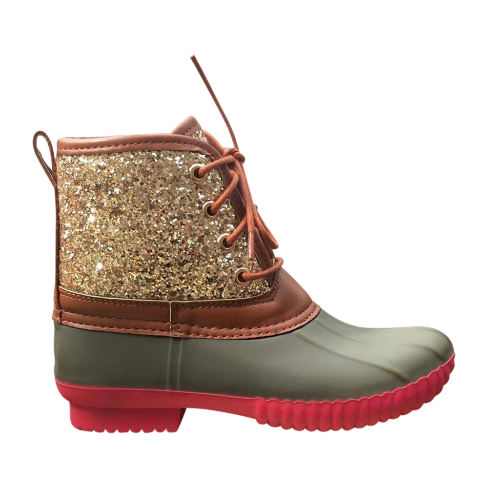 The Coral Palms®  Kids Glitter Duck Boots - CLOSEOUT
