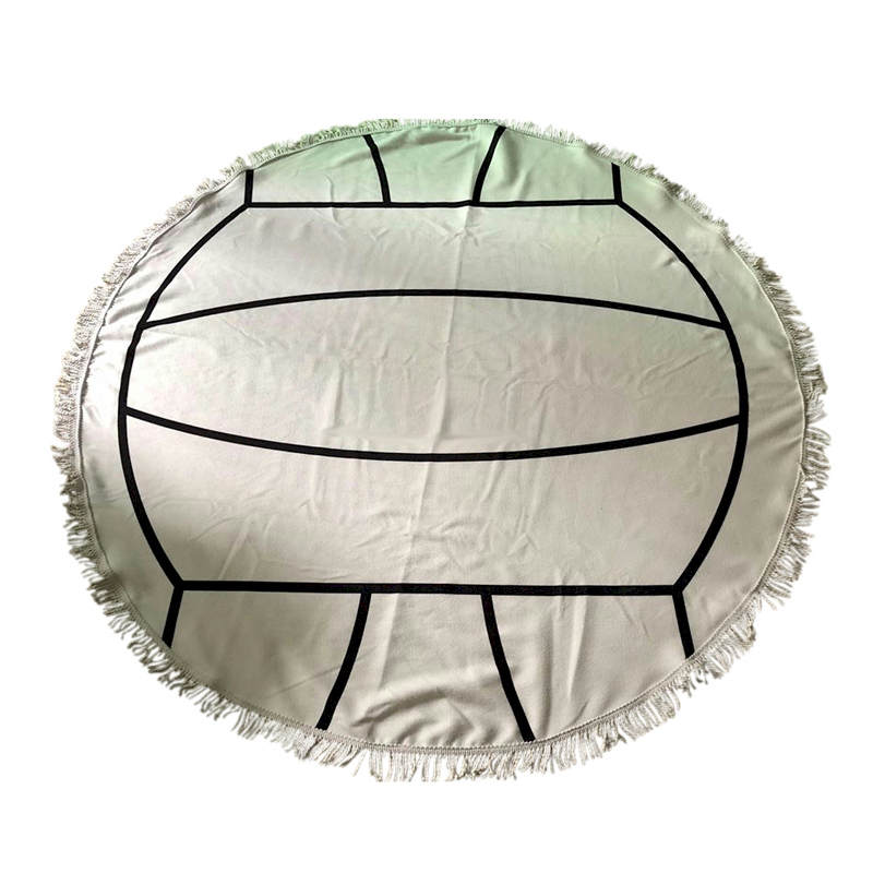 Sports Print 60" Round Fringed Beach Towel - VOLLEYBALL - CLOSEOUT