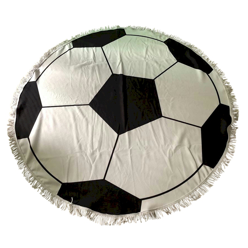 Sports Print 60" Round Fringed Beach Towel - SOCCER - CLOSEOUT