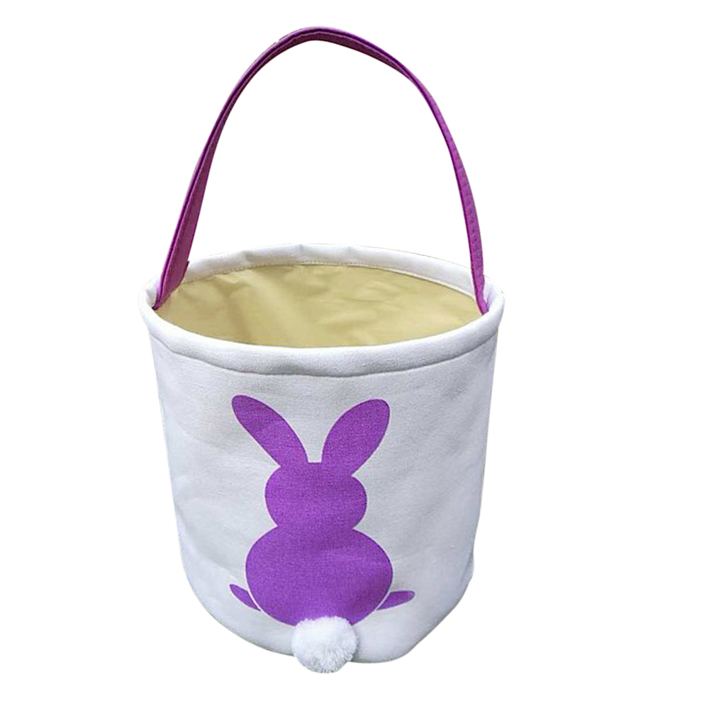 Easter Bunny Tail Bucket Tote - PURPLE - CLOSEOUT