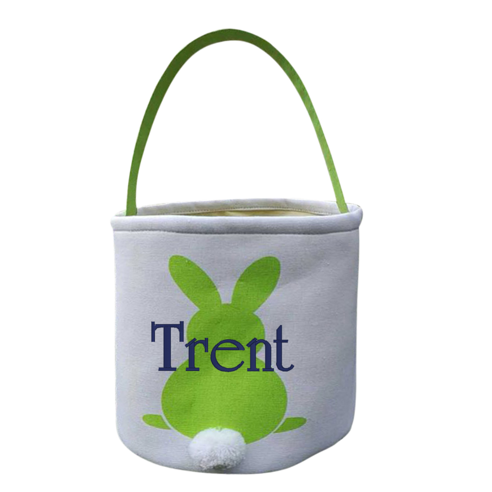 Easter Bunny Tail Bucket Tote - GREEN - CLOSEOUT