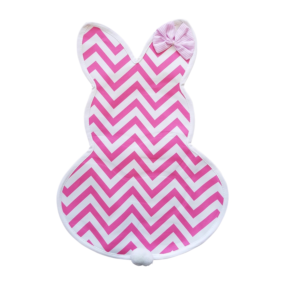 Easter Bunny with Bow Garden Banner - PINK CHEVRON - CLOSEOUT