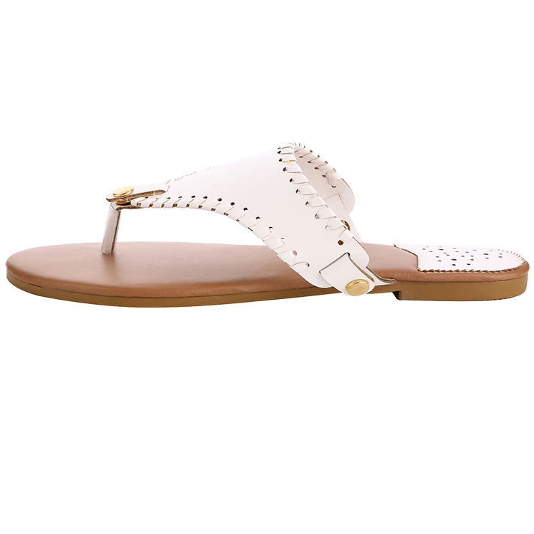 The Coral PalmsÂ® EasyStitch Celia T-Strap Sandal - WHITE - CLOSEOUT