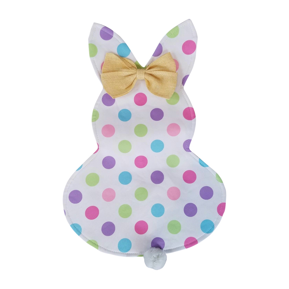 Easter Bunny with Bow Garden Banner - POLKA DOTS - CLOSEOUT