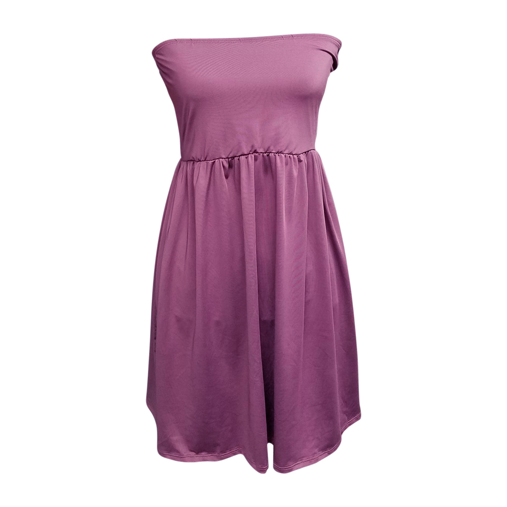 Classic Swimsuit Cover-Up Dress - PLUM - CLOSEOUT