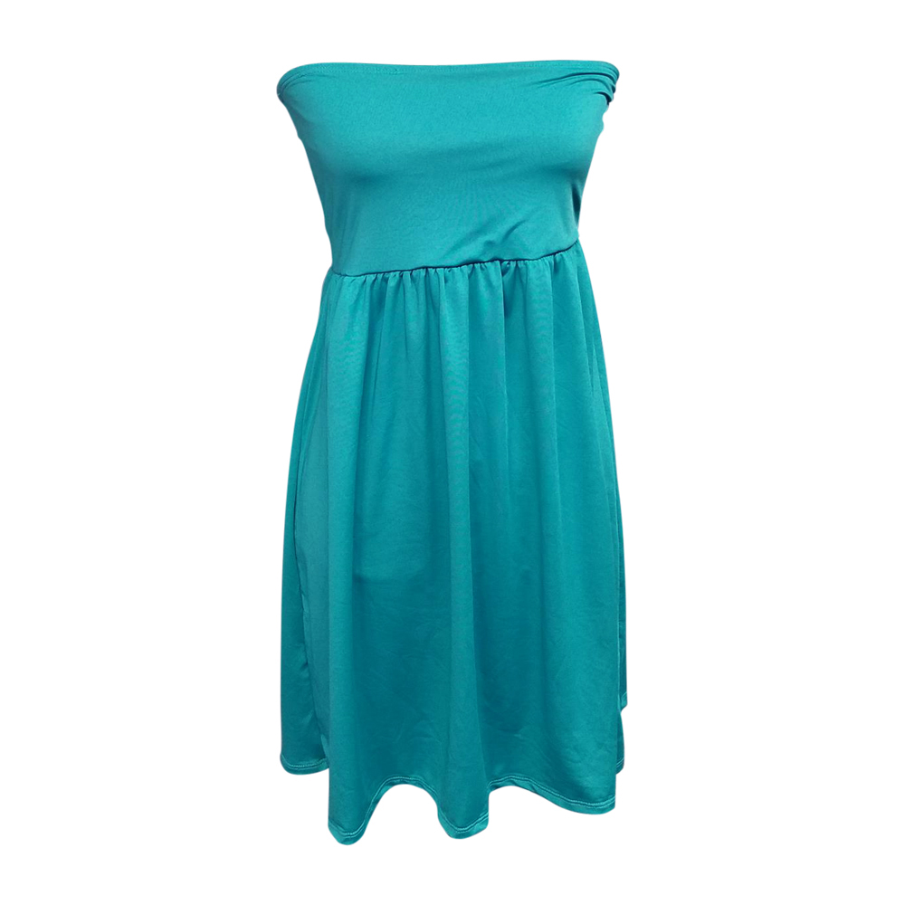 Classic Swimsuit Cover-Up Dress - TEAL - CLOSEOUT