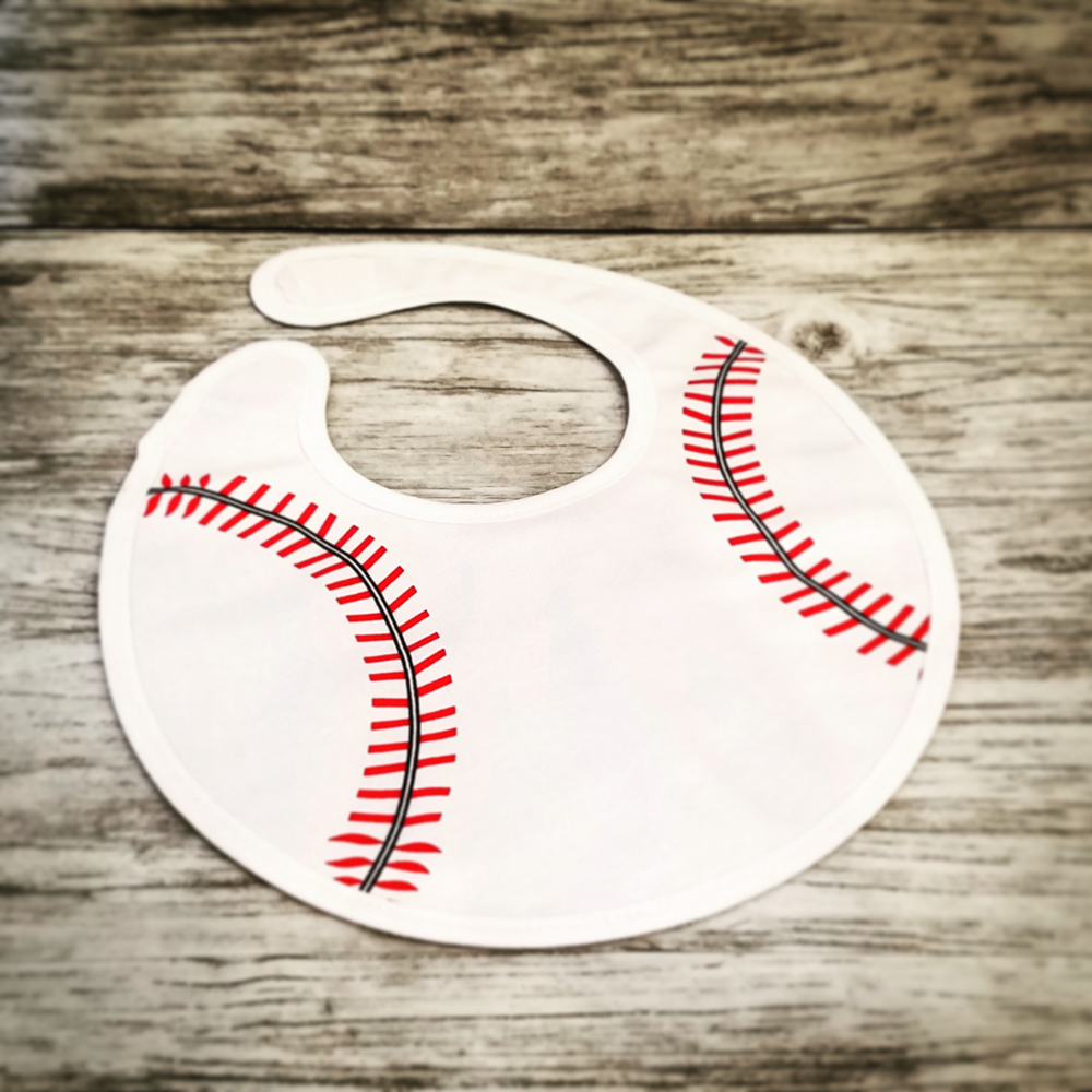 Baseball Gameday Waterproof Baby Bib with Velcro Closure