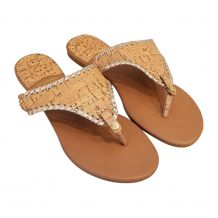 The Coral Palms® EasyStitch Celia T-Strap Sandal - CORK/GOLD - CLOSEOUT