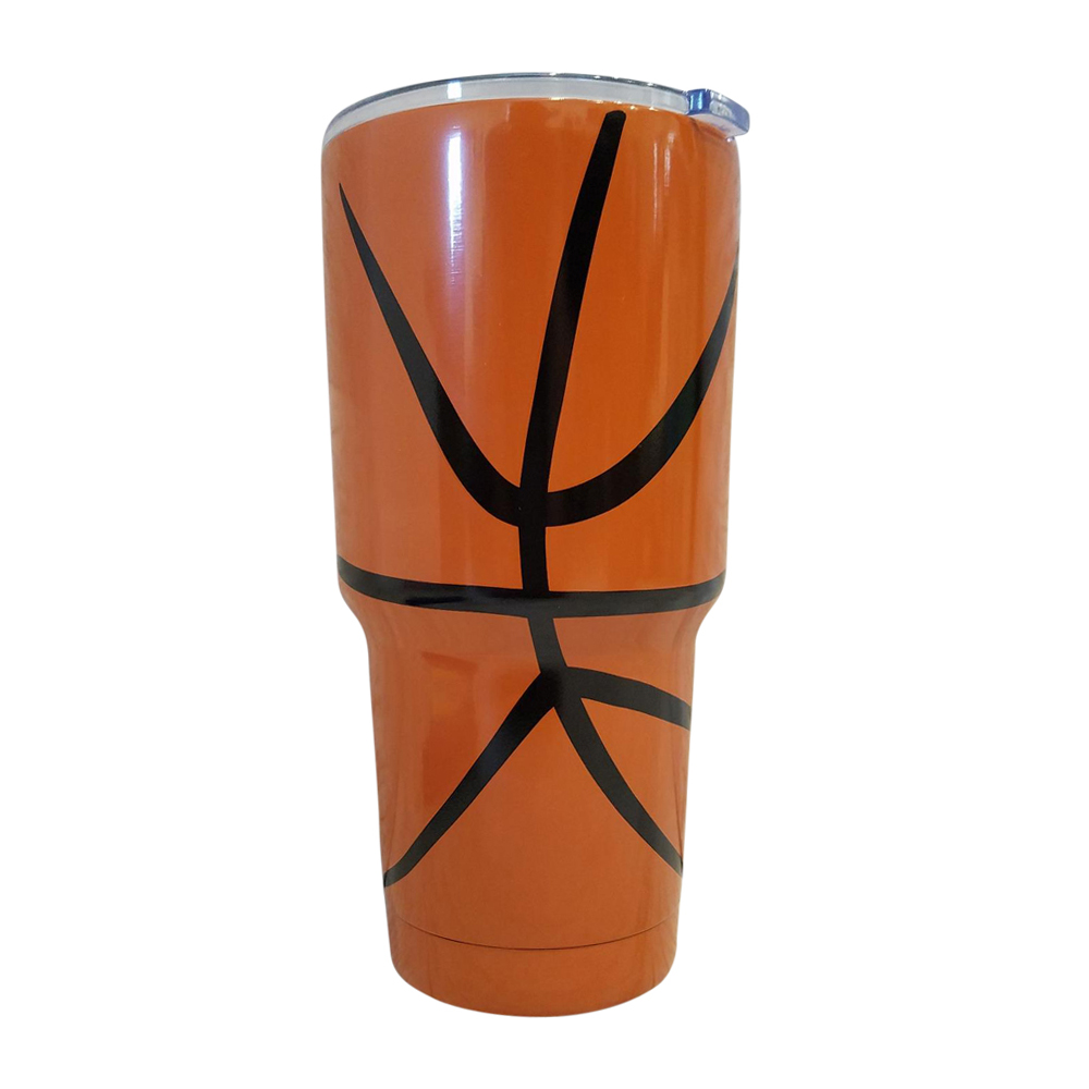 30oz Double Wall Stainless Steel Super Tumbler - BASKETBALL - CLOSEOUT