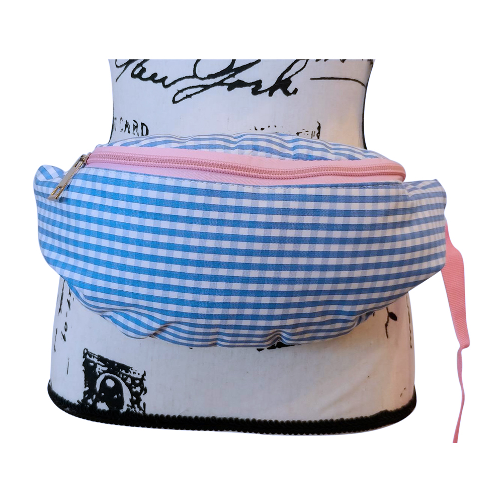 Gingham Fashion Fanny Pack - BLUE/PINK - CLOSEOUT