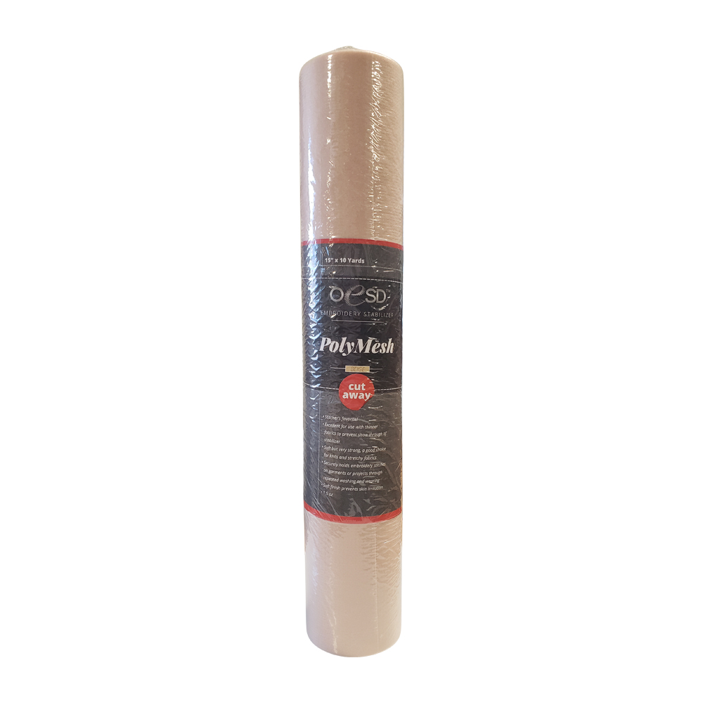 OESD PolyMesh Cut-Away Embroidery Stabilizer - 15" x 10yd Roll - Beige