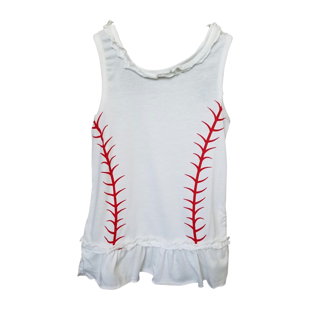 The Coral Palms® Baseball Ruffle Tank Dress - CLOSEOUT
