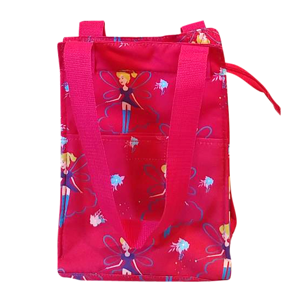 Fairy Print Lunch Tote/Beverage Cooler Bag Embroidery Blanks - HOT PINK TRIM - CLOSEOUT