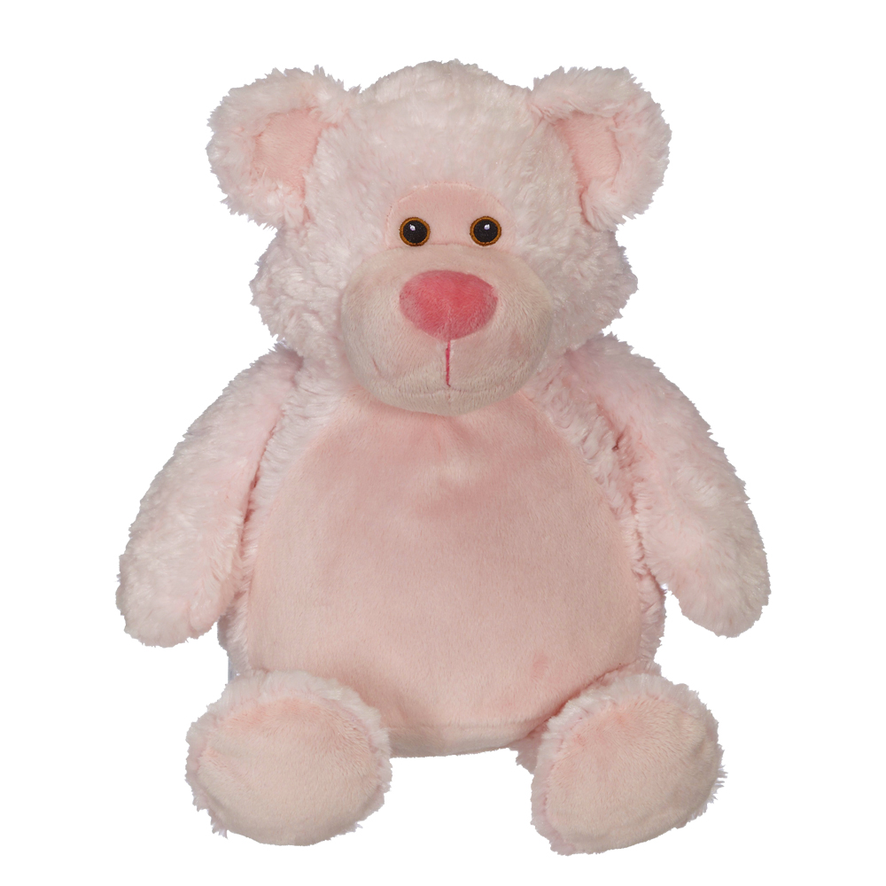 Embroidery Buddy 16" Stuffed Animal - Bobby Bear Pink