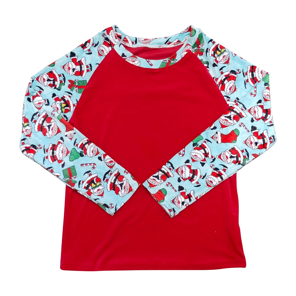 The Coral Palms® Ultra-Soft Adults 3/4 Raglan Sleeve Santa Christmas Pajamas - CLOSEOUT