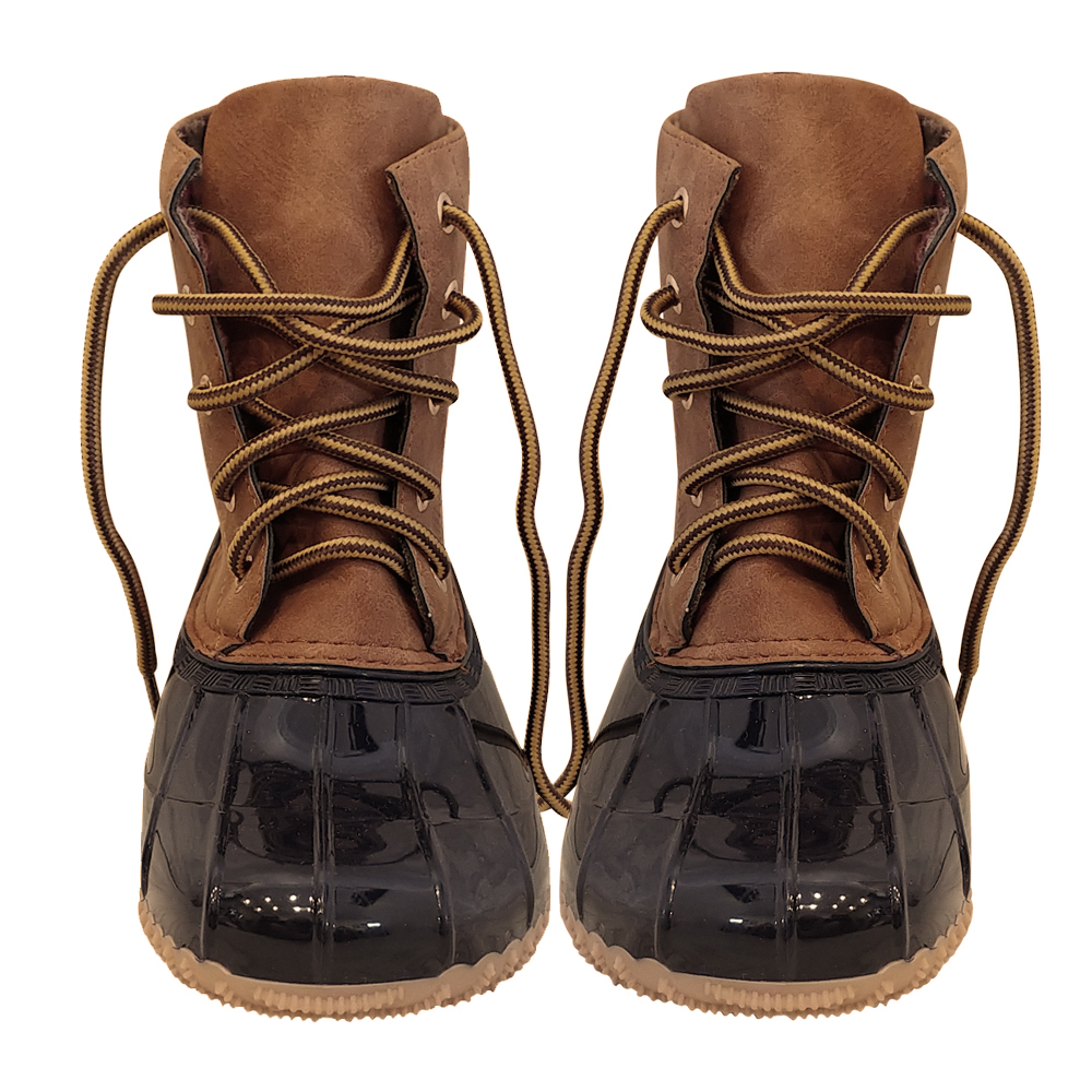 The Coral Palms® Kids Lace Up Short Duck Boots - BROWN - CLOSEOUT
