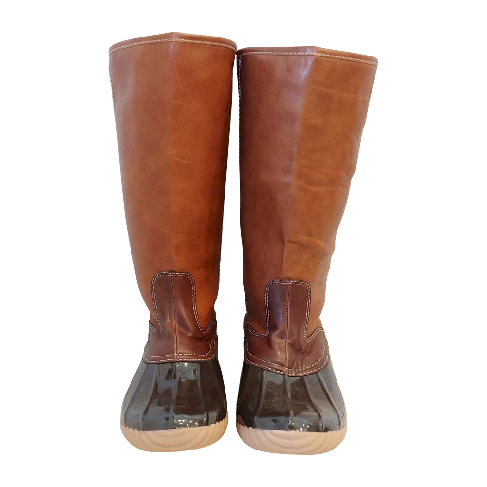 The Coral Palms® Ladies Zip Back Tall Duck Boots - BROWN - CLOSEOUT